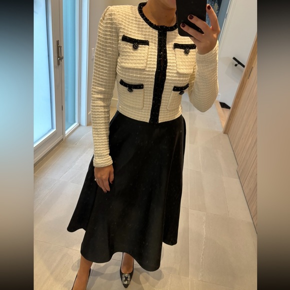 Self Portrait Cream textured knit cardigan size S - Picture 2 of 9